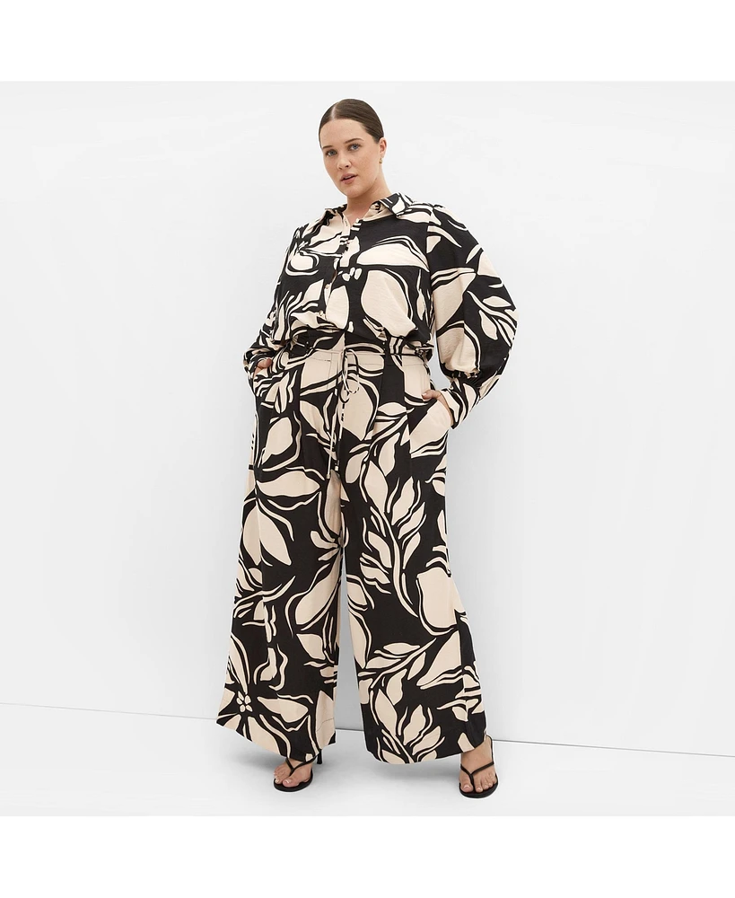 City Chic Plus Rosabella Print Shirt