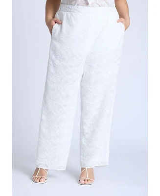 Eloquii Women's Textured Jacquard Pants