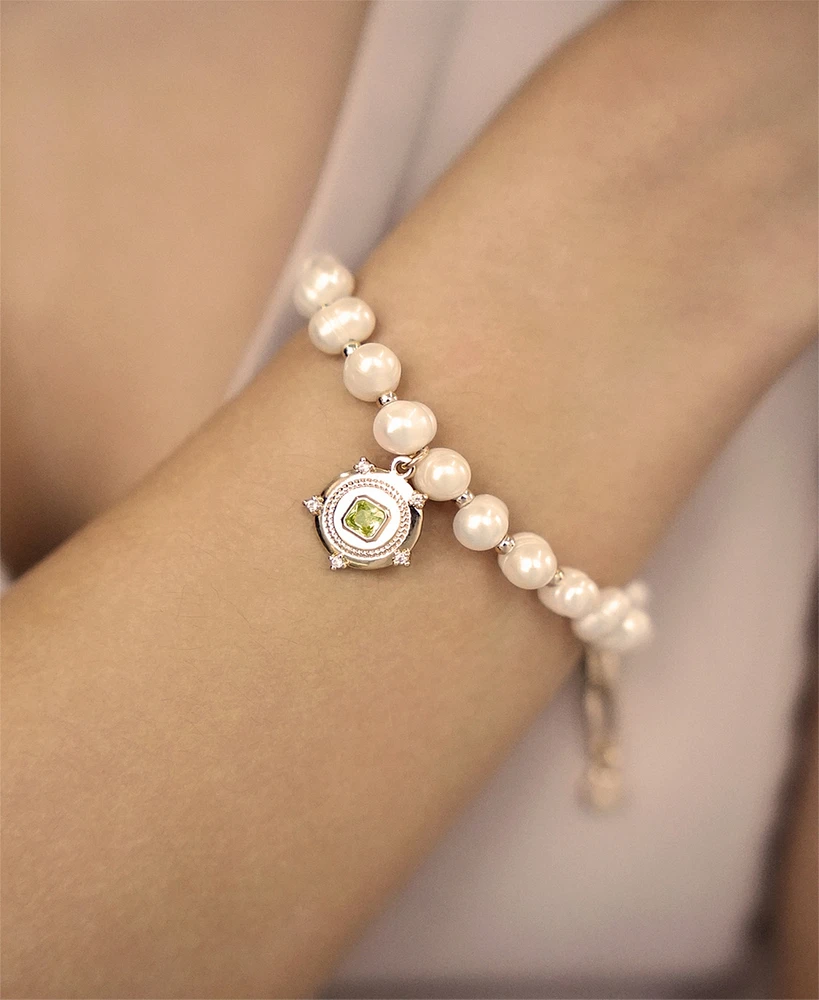 Ettika Eternal Gleam Mother of Pearl Chain Bracelet
