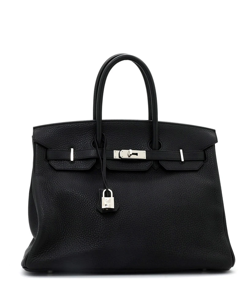 Pre-Owned Hermes Birkin Handbag Clemence with Palladium Hardware