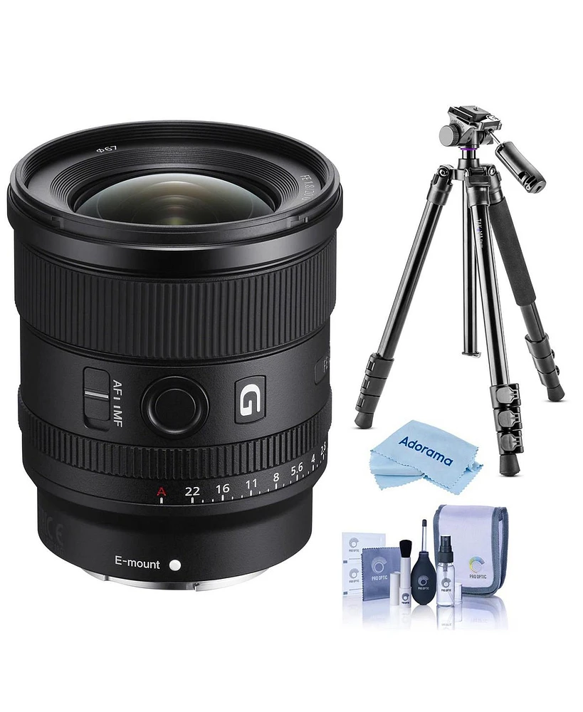 Sony Fe 20mm f/1.8 G Lens for Sony E, Bundle with Vanguard Alta Pro 264AT Tripod and Tbh-100 Head, Cleaning Kit, Cleaning Cloth