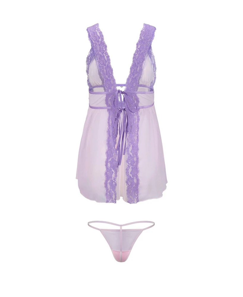 Adore Me Plus Adalee Babydoll & G-String Set Lingerie