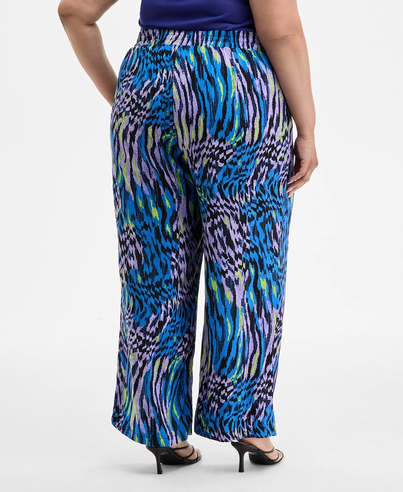 Nina Parker Trendy Plus Printed Wide-Leg Pants