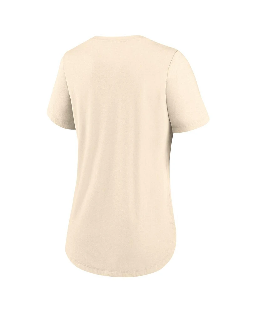 Nike Women's Cream Los Angeles Dodgers City Connect Lockup Tri-Blend T-Shirt