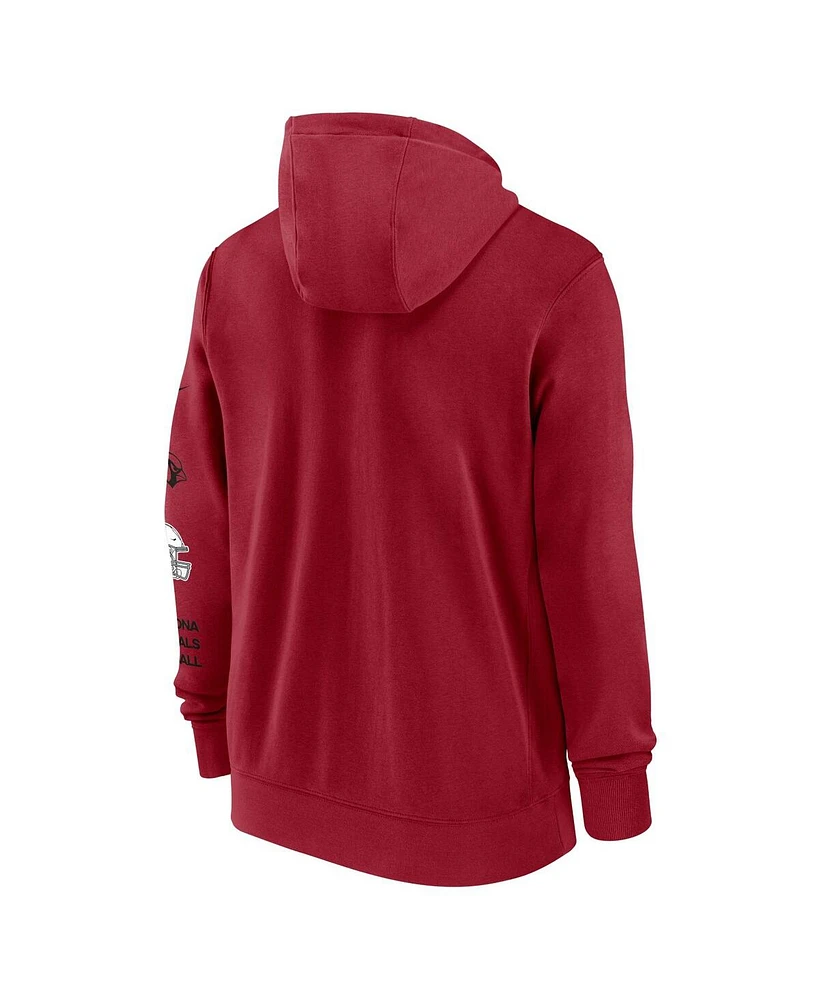 Nike Men's Cardinal Arizona Cardinals Club Full-Zip Hoodie Jacket