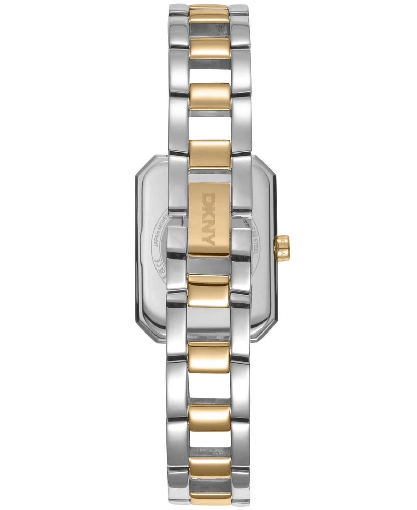Dkny Women's Uptown Midi Silver Dial Gold-Tone Stainless Steel Bracelet Watch 22x35.5mm