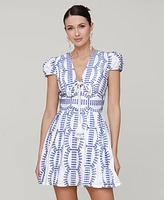 Avec Les Filles Women's Cotton Eyelet Fit & Flare Dress