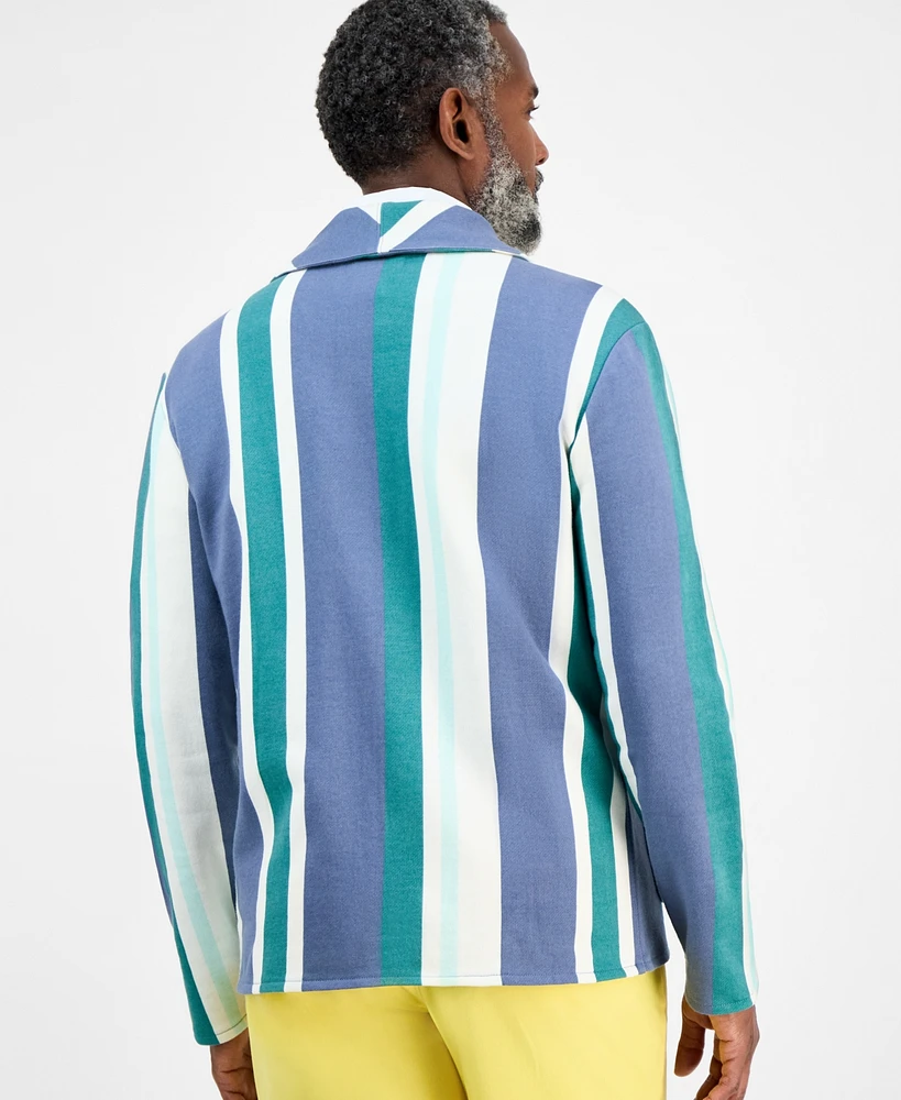 Club Room Men's Cotton Long-Sleeve Beach Stripe Cardigan, Exclusively at Macy's