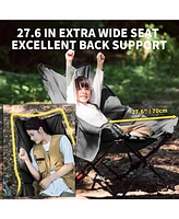 Naturehike Seastar Padded Camping Chair, Oversized 2-Position Adjustable Folding Chair, Portable Camp Chair with Side Pocket & Carry Bag