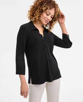 Jm Collection Petite Johnny-Collar Tunic, Exclusively at Macy's