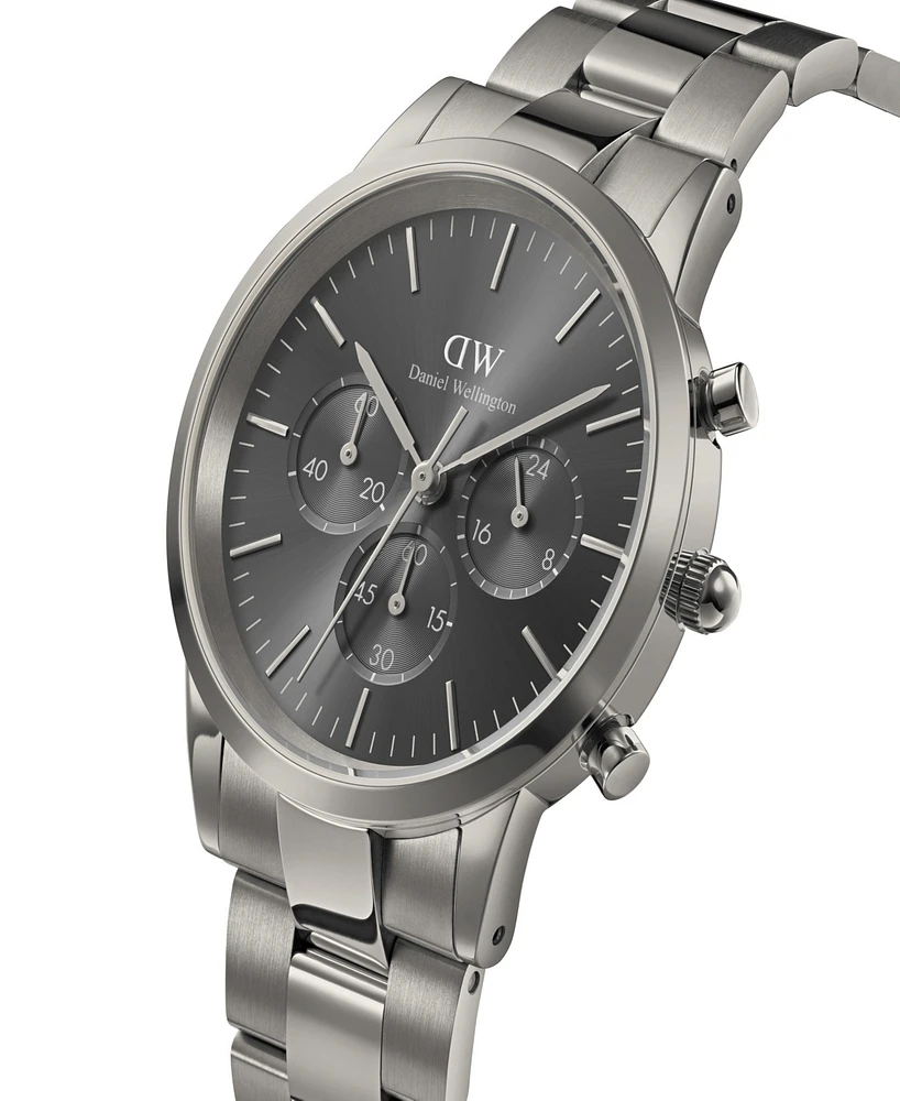 Daniel Wellington Unisex Chronograph Black Stainless Steel Watch, 42mm
