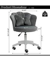 Dyhome Modern Velvet Task Chair 360 Swivel Adjustable Height Office