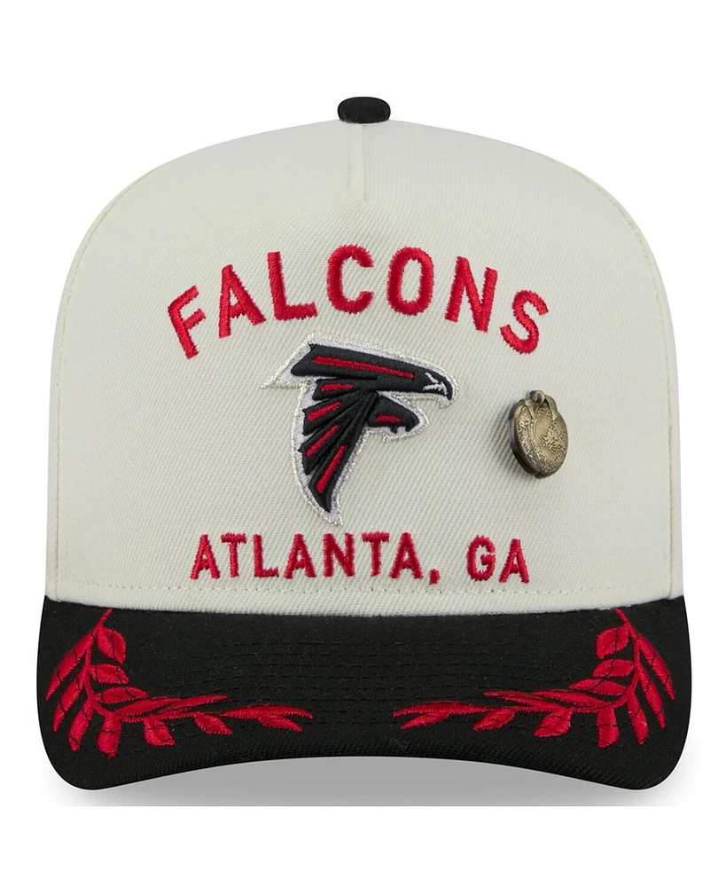 New Era Men's Cream/Black Atlanta Falcons 2025 Nfl Draft A-Frame 59FIFTY Fitted Hat