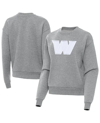 Antigua Women's Heather Gray Washington Commanders Victory Pullover Sweatshirt