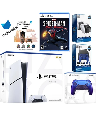 Sony Playstation 5 Slim Disc Bundle with Spider-Man: Miles Morales, Extra Controller, Pro Gamer Kit
