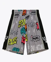 Mitchell & Ness Men's Silver San Antonio Spurs 1998/99 Hardwood Classics Slap Sticker Swingman Shorts
