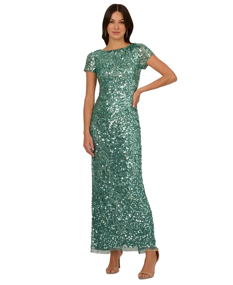 Adrianna Papell Petite Embellished Mesh Dress