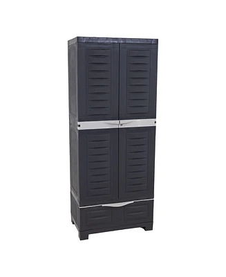 Versatile Storage Cabinet with 3 Adjustable Shelves and Lockable Doors - 57.5"