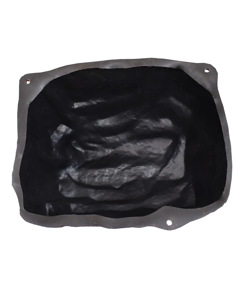 Outdoor Low-Profile Polyresin Landscape Rock Septic Cover with Stakes