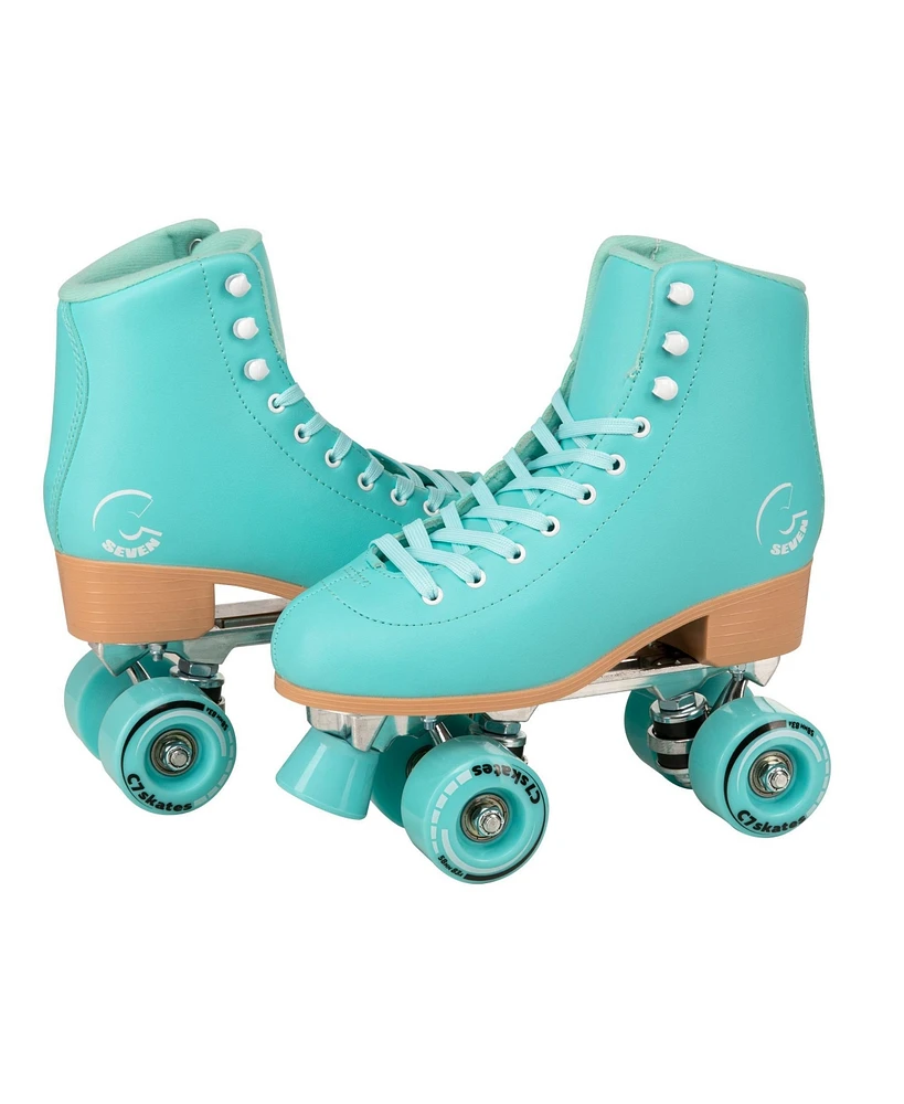 C7skates Forget Me Not Quad Roller Skates (Aquamarine, Women's 5 / Youth 4)