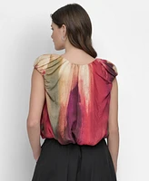 Dkny Women's Rumpled Abstract-Print Blouse