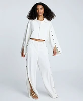 Kenneth Cole Women's Zip-Front Snap-Arm Jacket