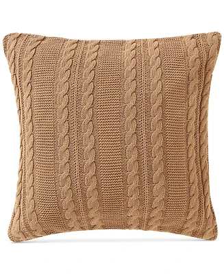 Vcny Home Dublin Cable Knit Cotton Decorative Pillow, 18" x