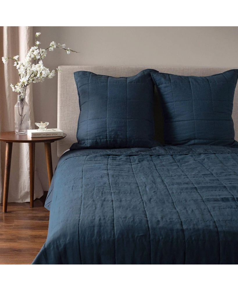French Linen Quilted Sham - Euro