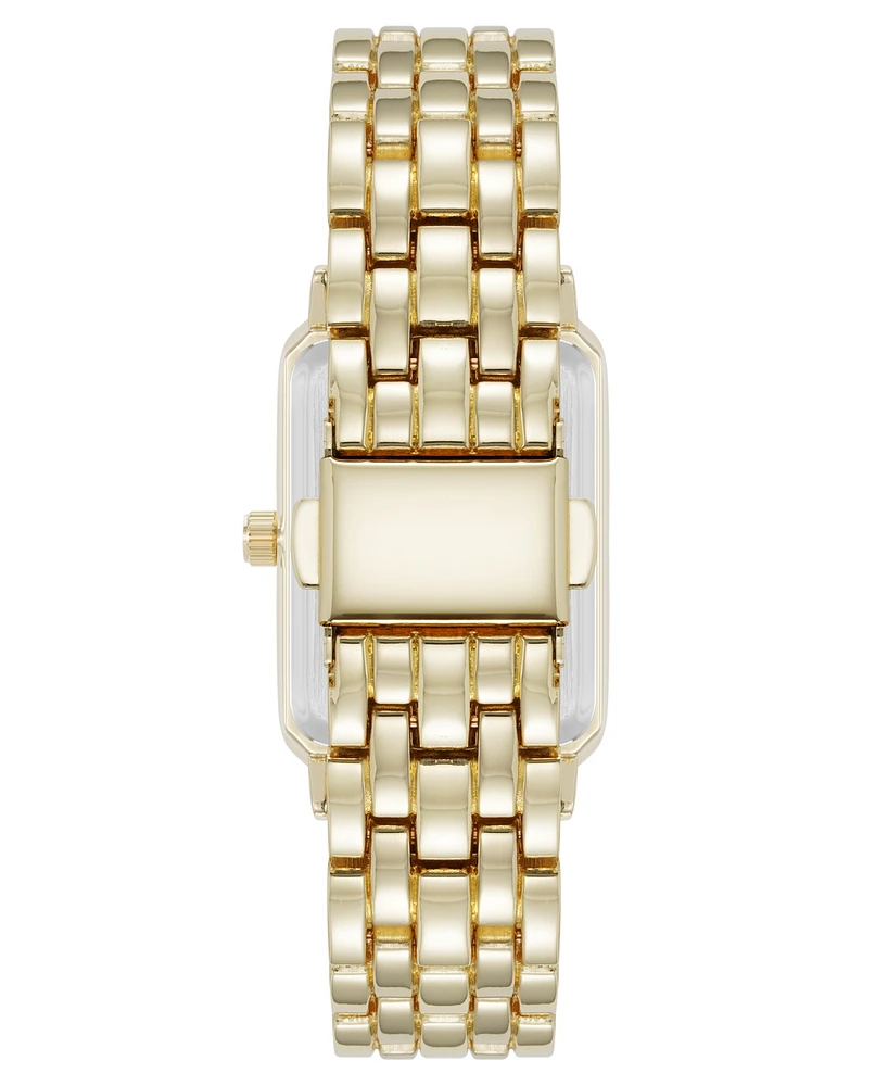 Anne Klein Women's Quartz Rectangular Estate Gold-Tone Metal Alloy and Champagne Dial Watch, 25mm