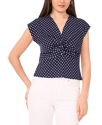Sam & Jess Women's Solid-Color Twist-Front V-Neck Top