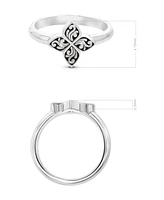 Devata Clover Filigree Ring in Sterling Silver