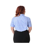 Unique Vintage Plus 1940s Collared Blouse