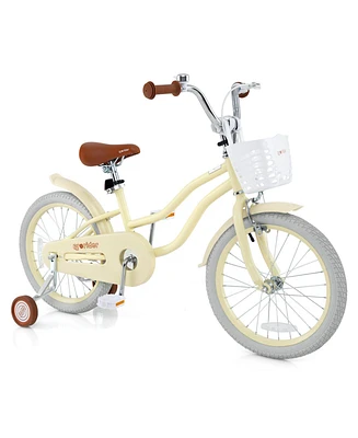 18 Inch Kids Bike Adjustable with Training Wheels Ages 3-8 Years Olds