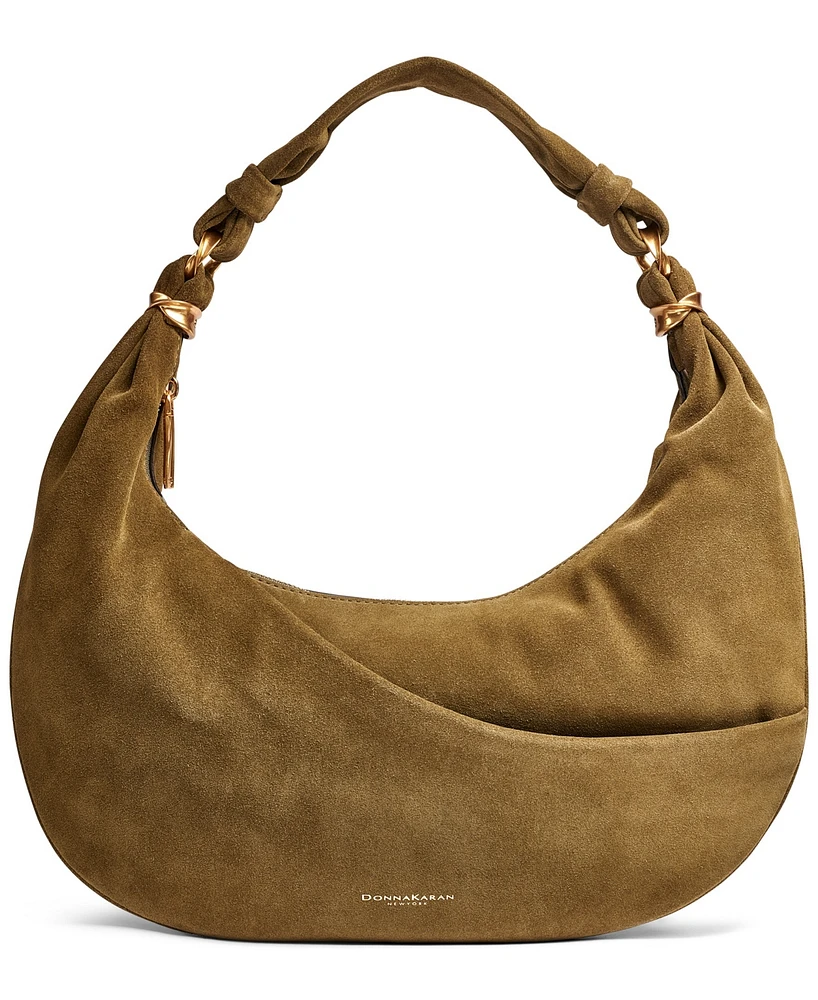 Donna Karan New York Gabardine Suede Shoulder Bag