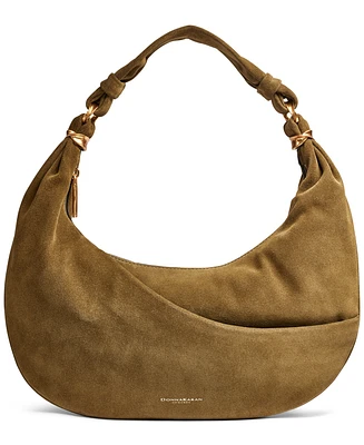 Donna Karan New York Gabardine Suede Shoulder Bag