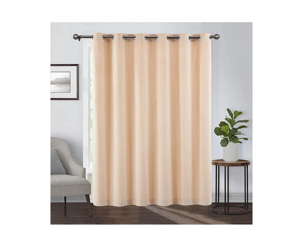 Heavyweight Wide Width 84-Inches Velvet Curtains Grommet Top (Single
