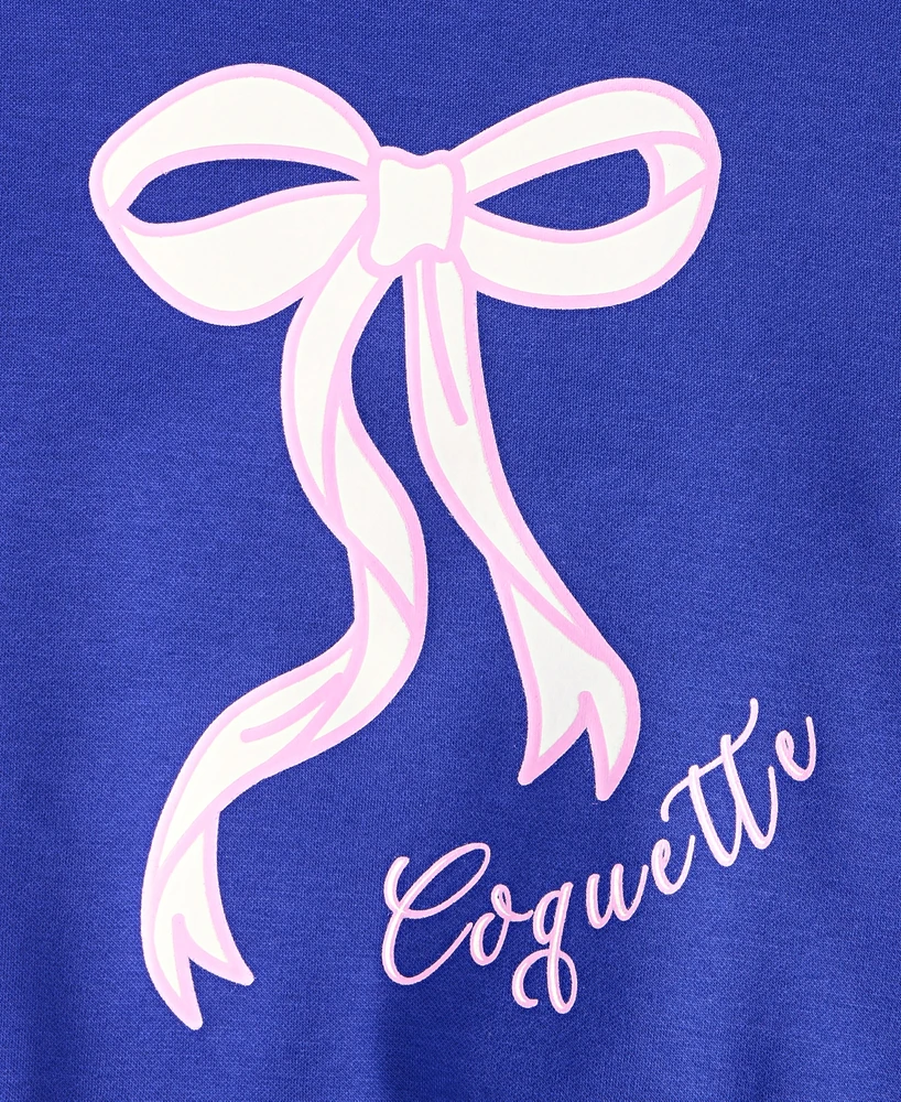With Jules Big Girls Bow-Graphic Zip Hoodie