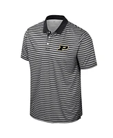 Colosseum Men's Black Purdue Boilermakers Striped Polo Shirt