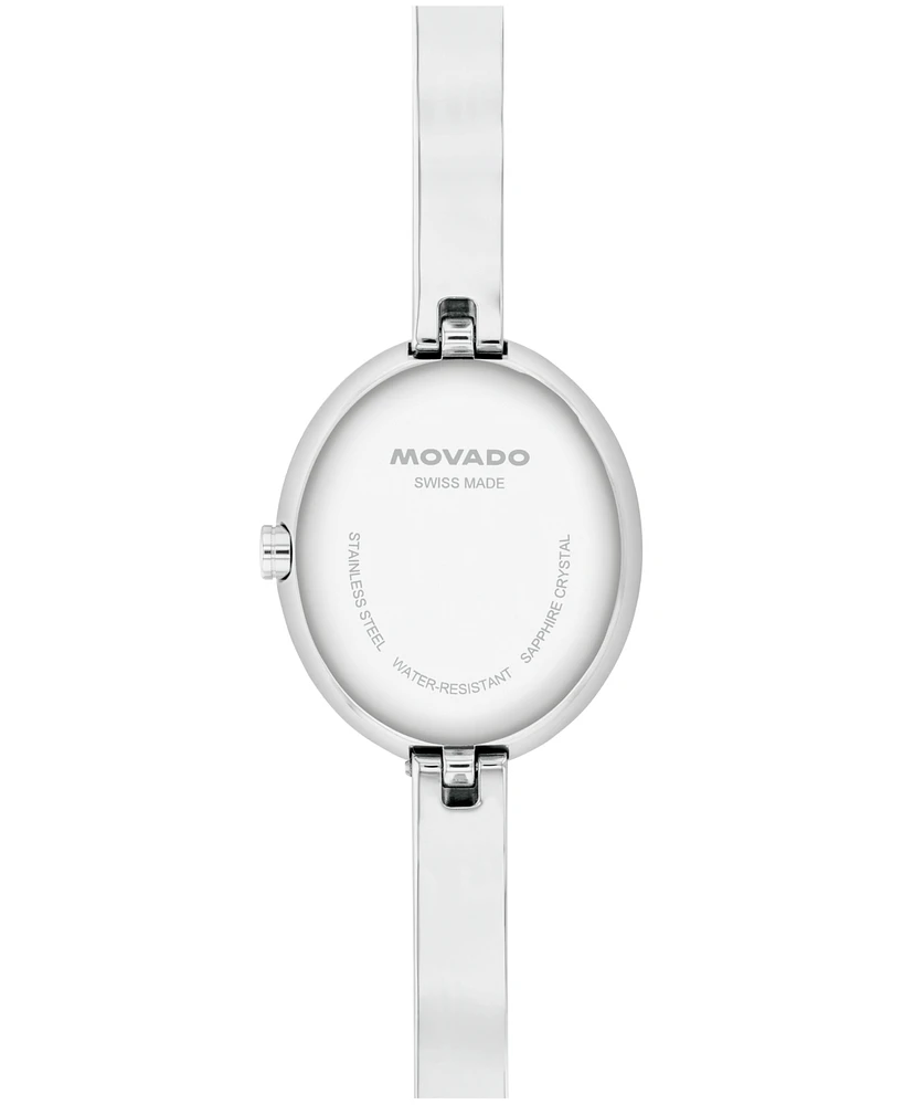 Movado Women's Museum Oval Bangle Swiss Quartz Stainless-Steel Watch, 22 x 26mm