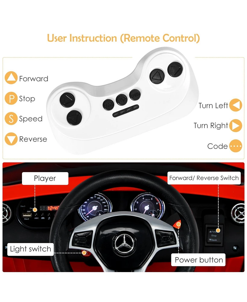 12V Electric Kids Ride On Car with Remote Control