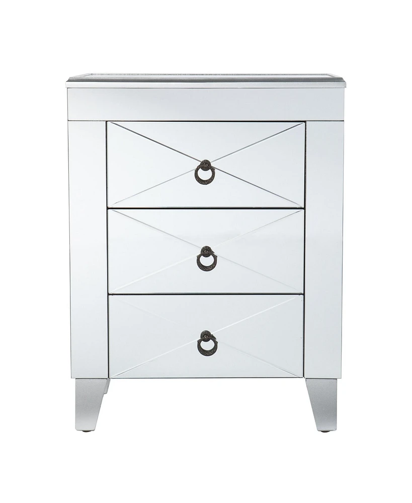 End Table with Three Drawers for Living Room or Bedroom Storage
