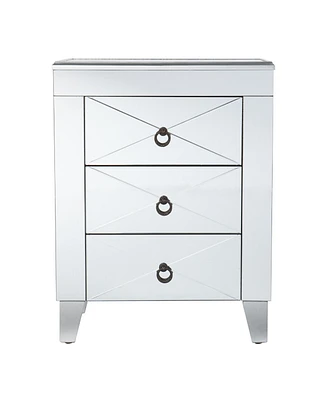 End Table with Three Drawers for Living Room or Bedroom Storage