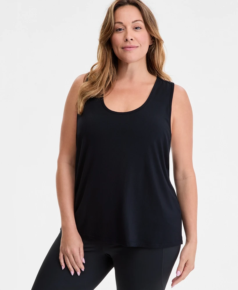 Id Ideology Plus Relaxed Racerback Tank Top, Exclusively at Macy's