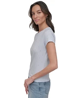 Dkny Jeans Women's Rhinestones Crewneck T-Shirt - SYE