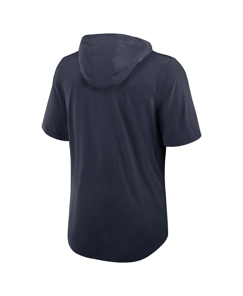 Nike Men's Navy Chicago Bears Lockup Tri-Blend Hoodie T-Shirt