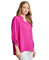 Jones New York Women's Jasper Roll-Tab Blouse