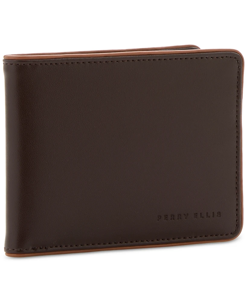 Perry Ellis Portfolio Men's Two-Tone Bifold Wallet