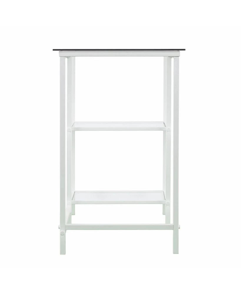 42" Clear and White Glass Writing Desk