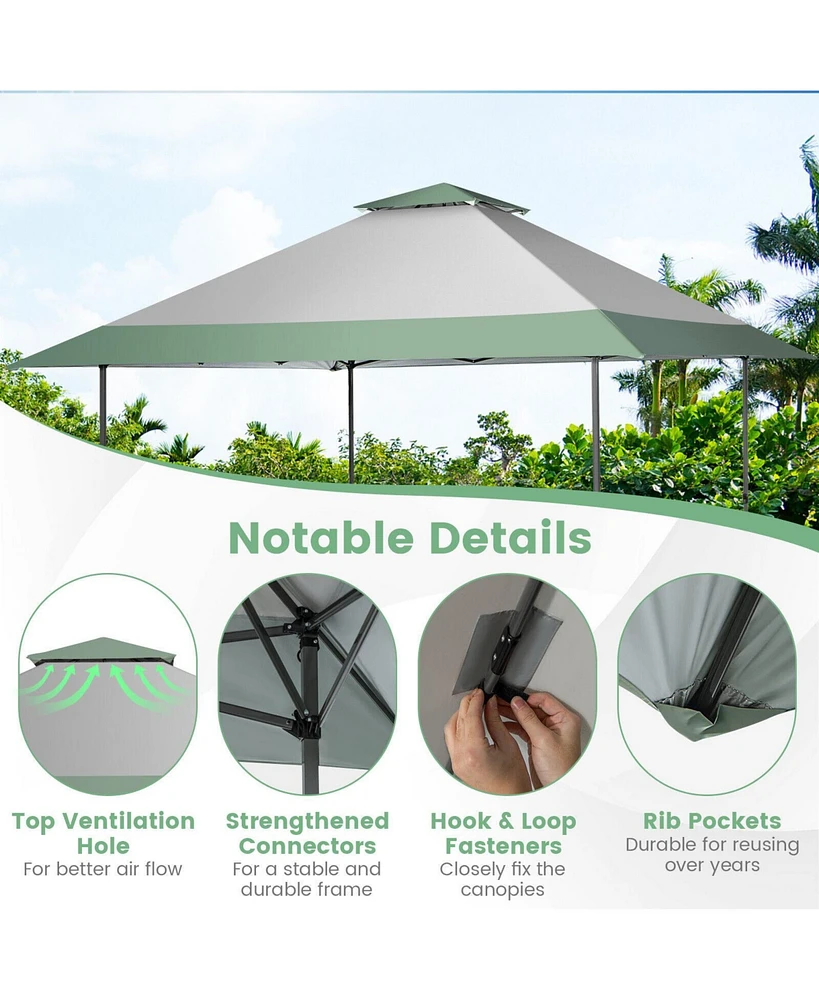 13 x 13 Feet Pop-Up Patio Canopy Tent with Shelter and Wheeled Bag