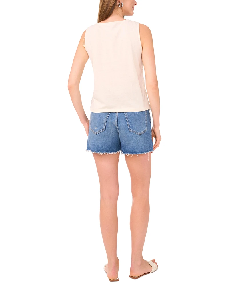 Vince Camuto Women's Crochet Scallop Hem Tank